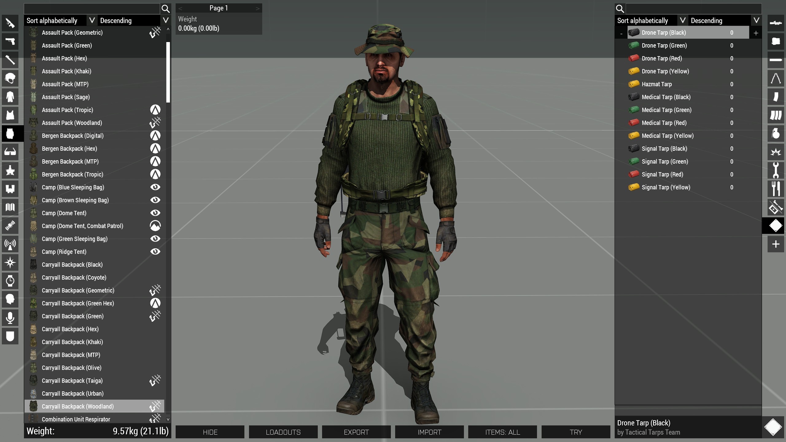 Image of the ACE Arsenal showing the new Tab on the right side that includes all items of this mod.